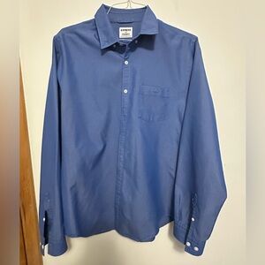 Express Men's Casual Blue Button-Down Shirt
